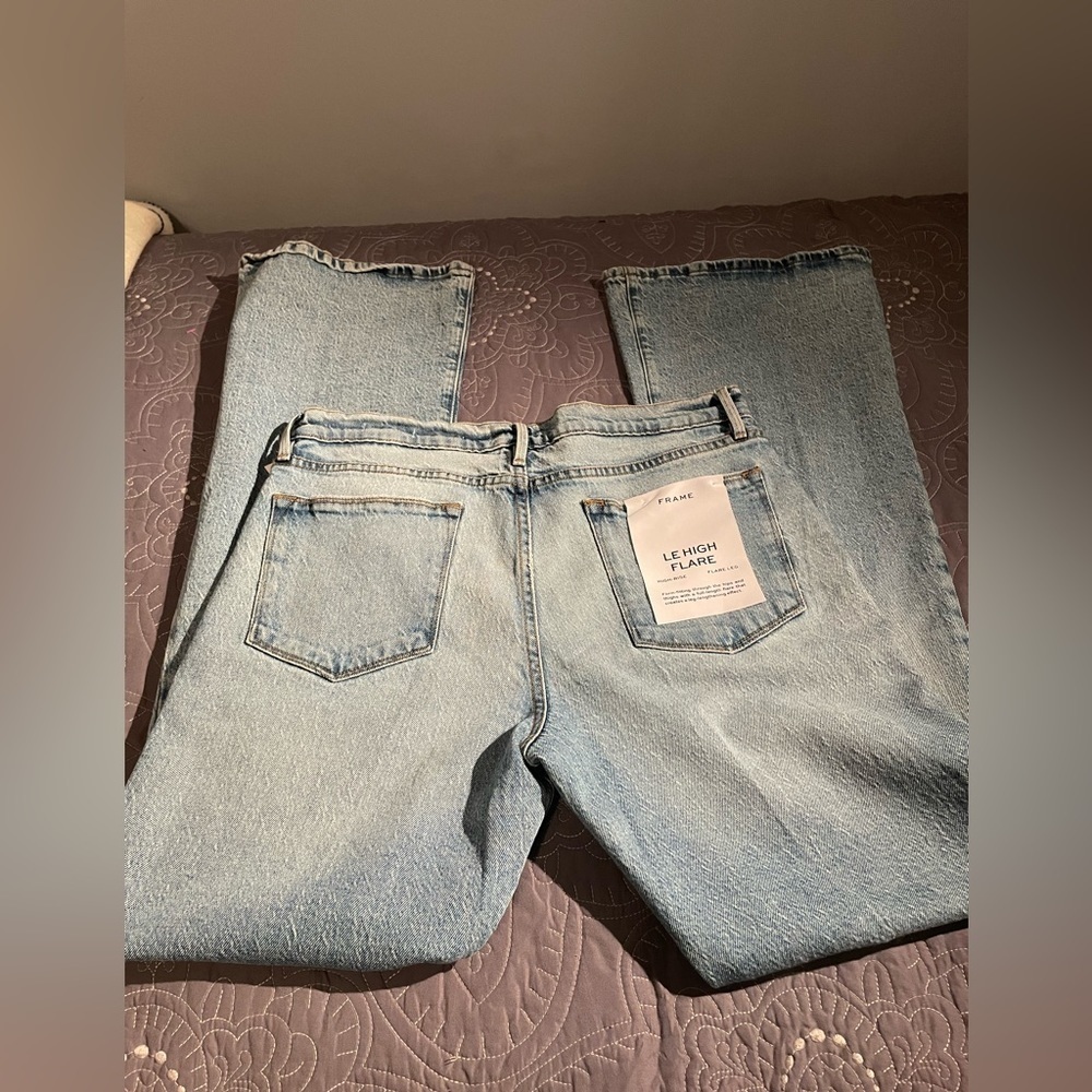 New Frame Le High Flare 32 Crystal Beach Tear Wash